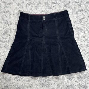 Athleta Whenever Fall Corduroy Flare Cotton Skirt Size 8 Dark Blue w/ Drawstring